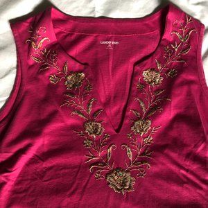 NWOT Pink Land's End Dress/Cover Up with Pockets